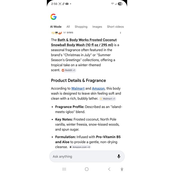 Bath & Body Works Frosted Coconut Snowball Body Wash 10oz Summer Greetings - Picture 3 of 4